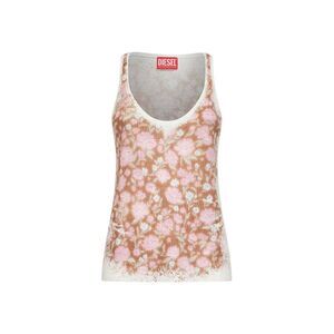 Diesel Women Multicolor Ribbed Knit M-Blommin Printed Tank Top